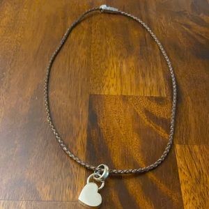 Silpada heart charm with Payton leather  necklace